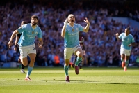 Phil Foden bidro med to mål søndag.