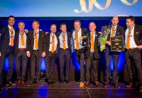 Fra venstre: Hans Olav Hole, Ulf Rinnan, Jan Toralf Richardsen, Bent Western, Tore Tveit, Håvard Iselvmo, Ivar Enger, Asbjørn Koller og Kenneth Tveit